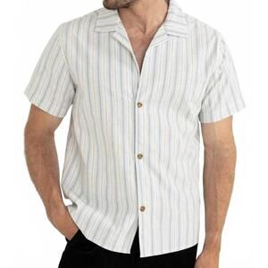 NEW RHYTHM. vacation shirt in natural stripe